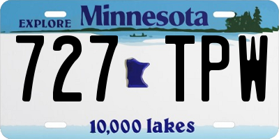 MN license plate 727TPW