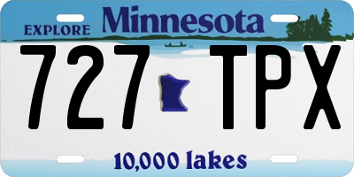 MN license plate 727TPX