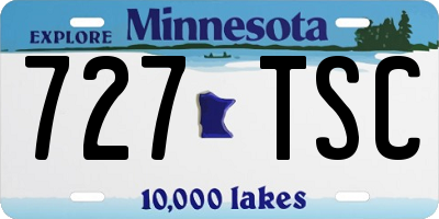 MN license plate 727TSC