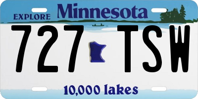 MN license plate 727TSW
