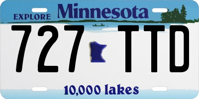 MN license plate 727TTD
