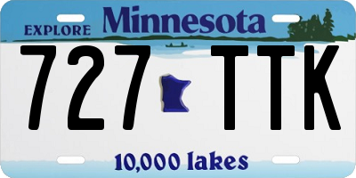 MN license plate 727TTK