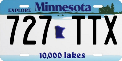 MN license plate 727TTX