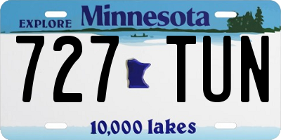 MN license plate 727TUN