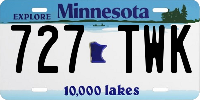MN license plate 727TWK