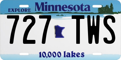 MN license plate 727TWS
