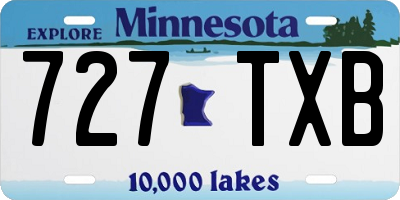 MN license plate 727TXB