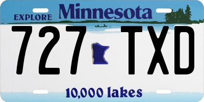 MN license plate 727TXD