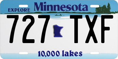 MN license plate 727TXF