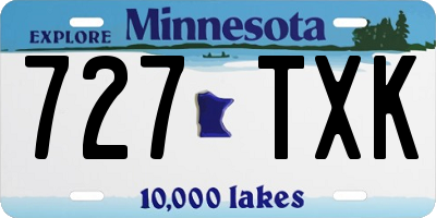 MN license plate 727TXK
