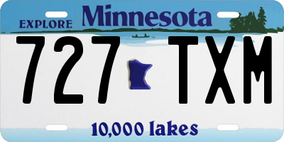 MN license plate 727TXM