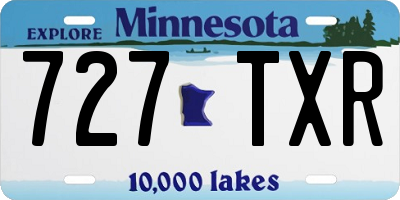 MN license plate 727TXR