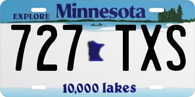 MN license plate 727TXS