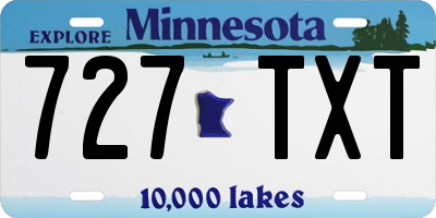 MN license plate 727TXT