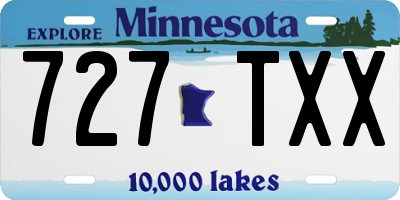 MN license plate 727TXX