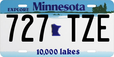 MN license plate 727TZE