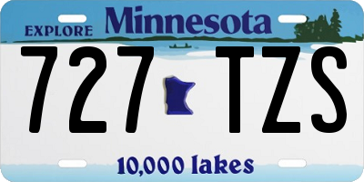 MN license plate 727TZS