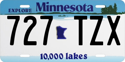 MN license plate 727TZX