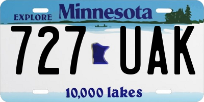 MN license plate 727UAK