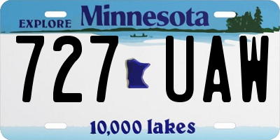 MN license plate 727UAW