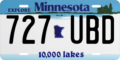 MN license plate 727UBD
