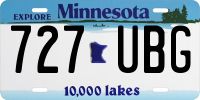 MN license plate 727UBG