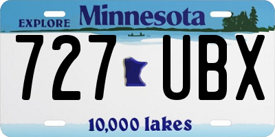 MN license plate 727UBX