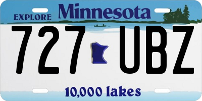 MN license plate 727UBZ