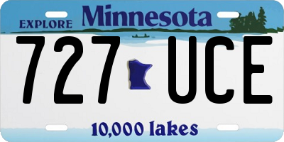 MN license plate 727UCE