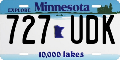 MN license plate 727UDK