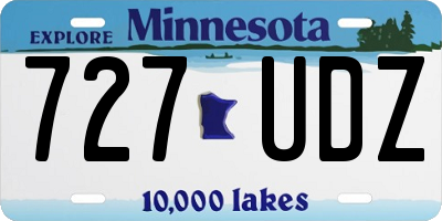 MN license plate 727UDZ