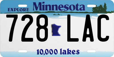 MN license plate 728LAC