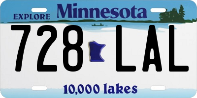 MN license plate 728LAL