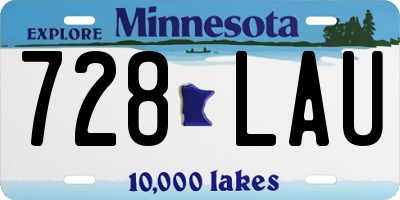 MN license plate 728LAU