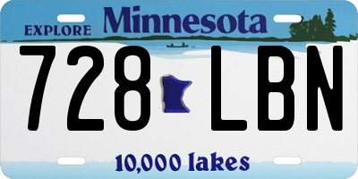 MN license plate 728LBN