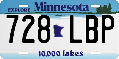 MN license plate 728LBP