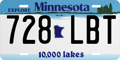 MN license plate 728LBT