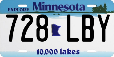 MN license plate 728LBY