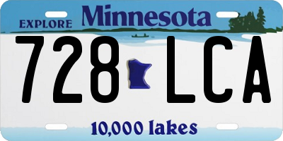 MN license plate 728LCA