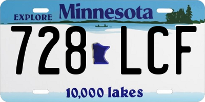 MN license plate 728LCF