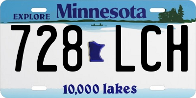 MN license plate 728LCH