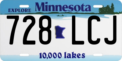 MN license plate 728LCJ