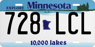 MN license plate 728LCL