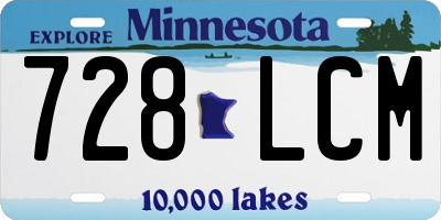 MN license plate 728LCM
