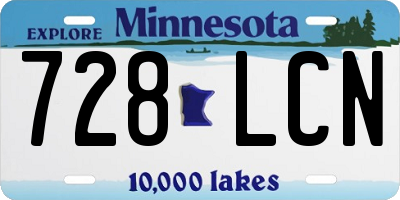 MN license plate 728LCN