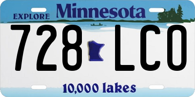 MN license plate 728LCO