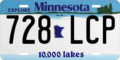 MN license plate 728LCP