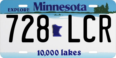 MN license plate 728LCR