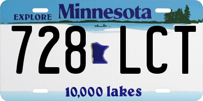 MN license plate 728LCT