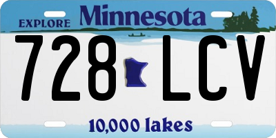 MN license plate 728LCV